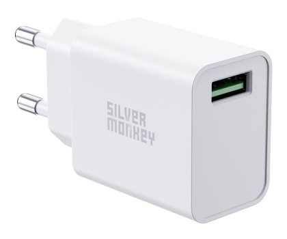 Ładowarka i akumulator SILVER MONKEY Ładowarka sieciowa USB-A QC 3.0 18W QC-USB18W-SM
